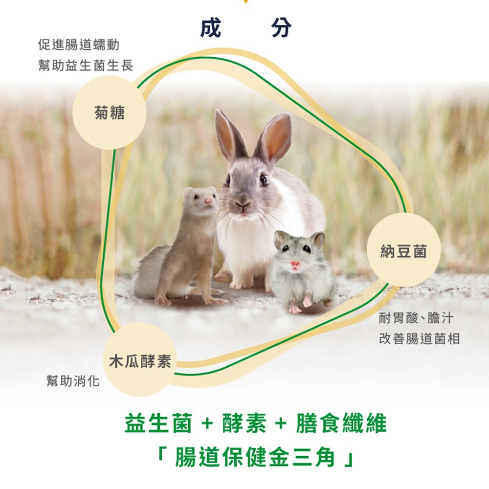 SINGEN 信元發育寶 鼠貂兔用開胃保健順暢整腸益生菌配方-60g/罐-地瓜風味 小寵物保健食品 小寵物保健 特寵保健